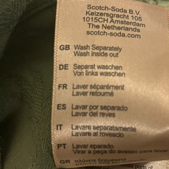 Scotch & Soda Green Patterned Embroidered Short Sleeve Button Down Medium - Picture 6 of 7